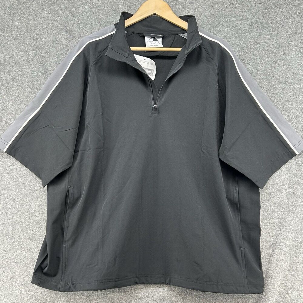 NWT Augusta Sportswear Mens L Quantum Short Sleeve Pullover Windbreaker Jacket